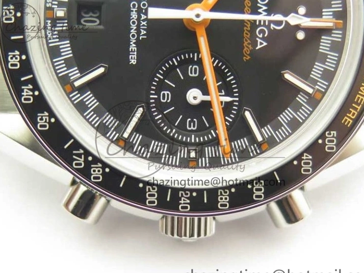 0507 Speedmaster Moonwatch OMF 1:1 Best Edition Black Dial Orange Hand on SS Bracelet A Timeless 8044
